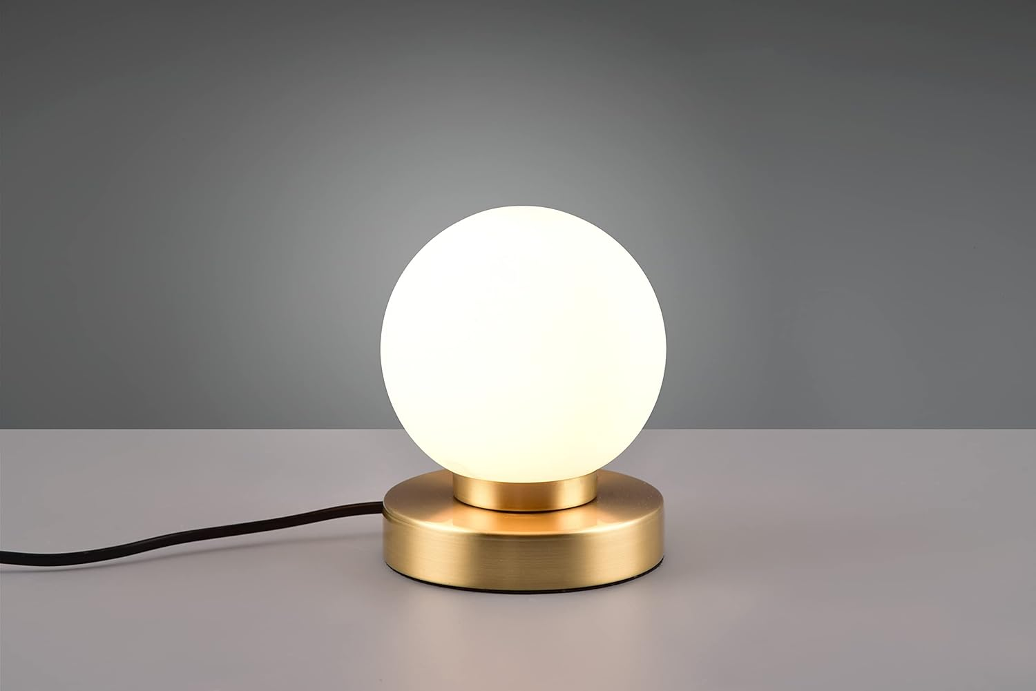 Reality Leuchten Prinz II R54011008 Table Lamp Metal Brass Matt Glass White Excl. 1X E14 On/Off Touch