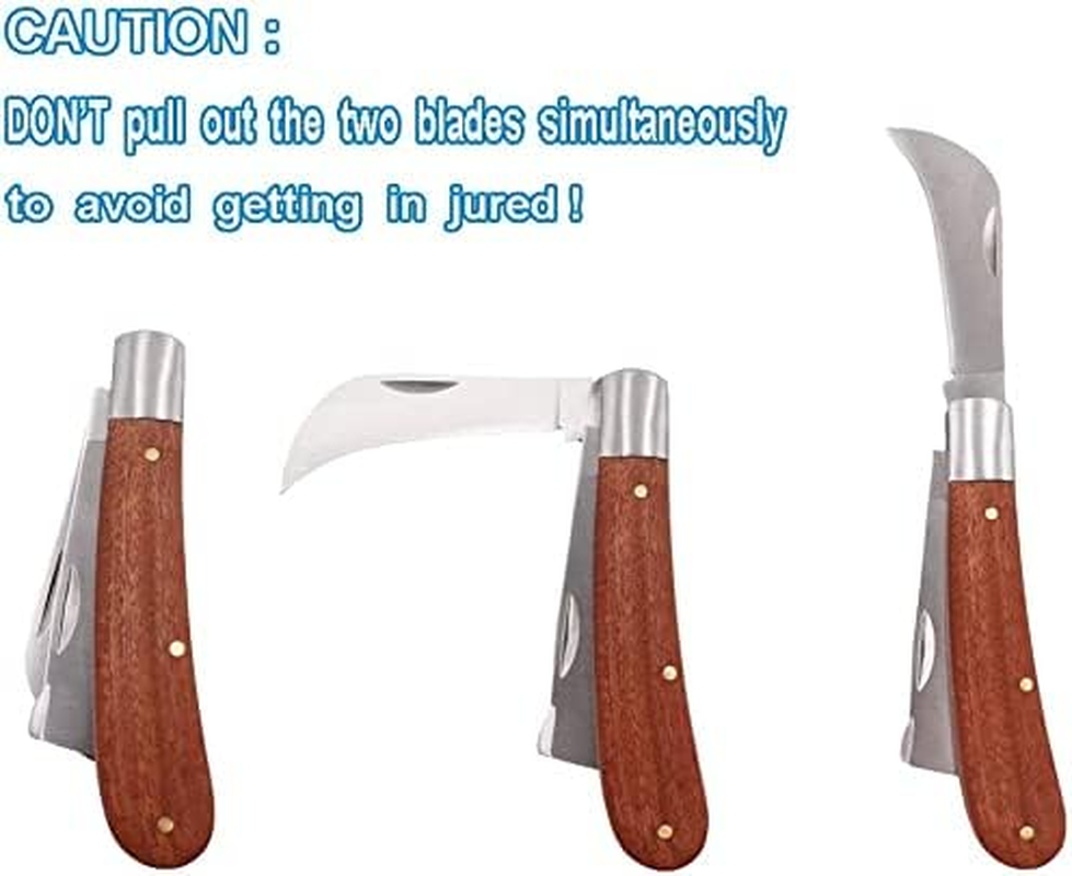 Grafting Garden Knife - Grafting Knife with 2 Grafting Tape, Stainless Steel Double Blade Grafting Knife with Grafting Tape, Flexible Grafting Kit image number 3