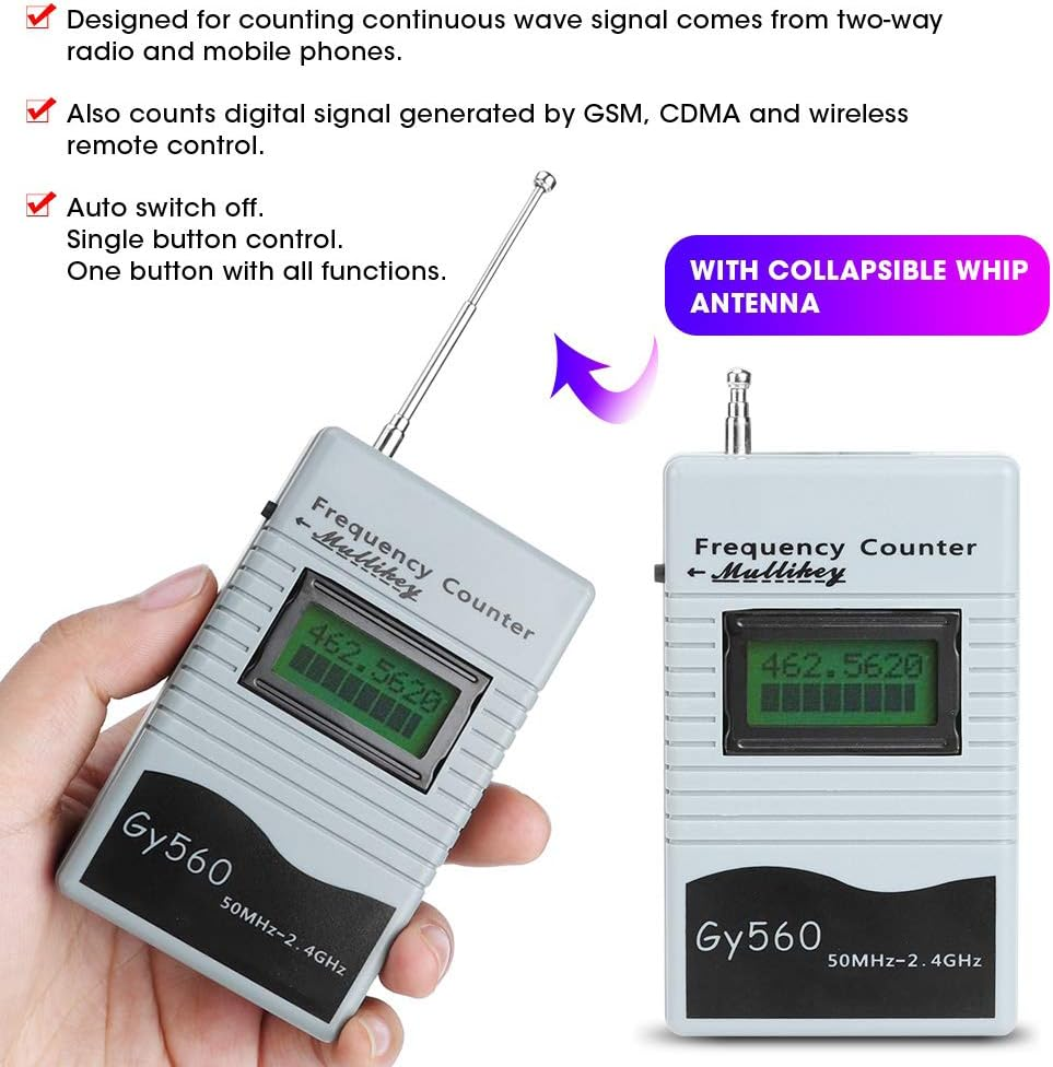 Xtevu GY560 Portable Frequency Counter - 50Mhz to 2.4Ghz Radio Frequency Measuring Tool - for Automotive, Boating, Two-Way Radio Frequency Measurement, Portable Frequency Measuring Device image number 1