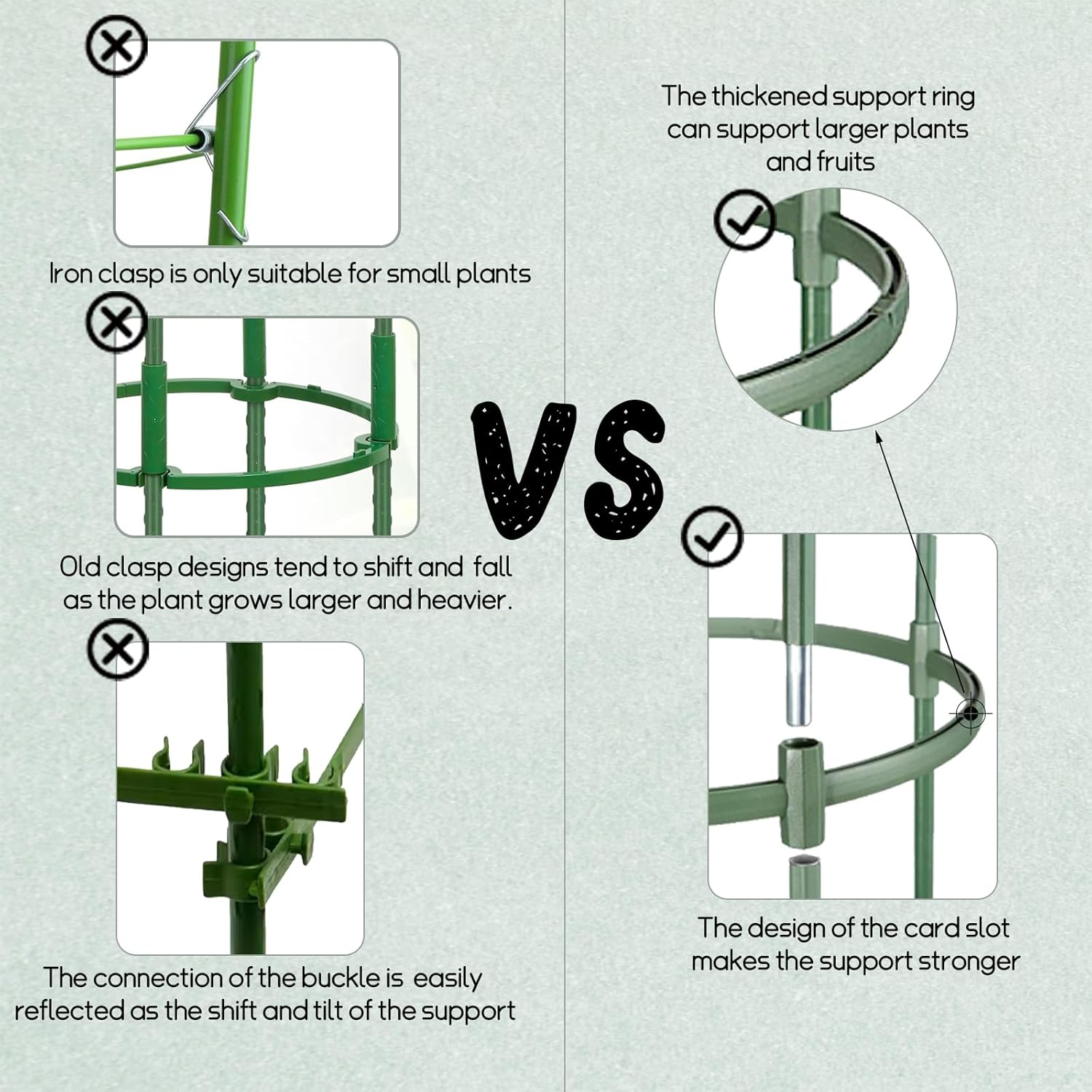 2 Packages Plant Rack, Tomato Cage, Tomato Rack up to 54.5 Inches Adjustable Height for Growing Tomato Plants, Potted Green, Climbing Vegetable Plants (2) image number 3