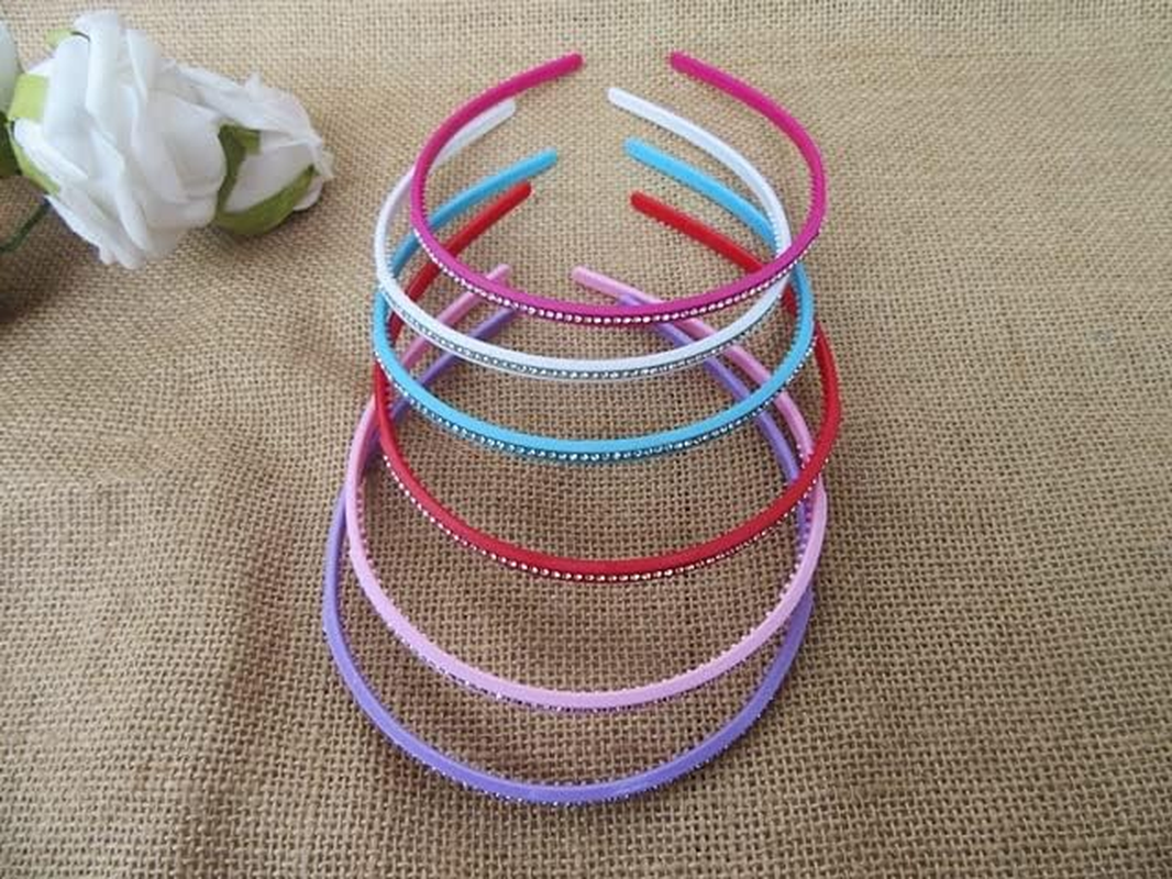 12Pcs New Thin Headbands Hair Band Hair Loop 5Mm Mixed Color image number 1