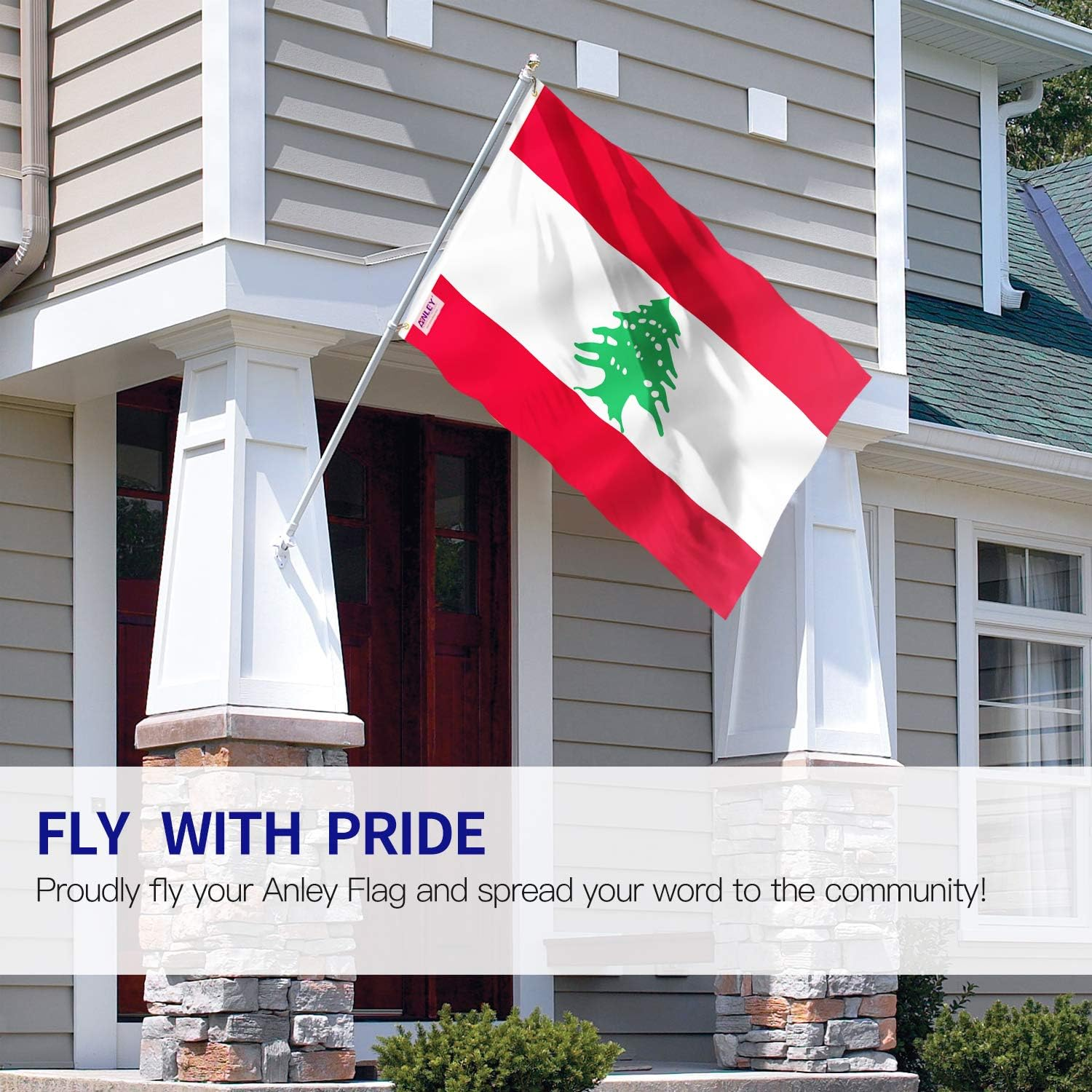ANLEY Fly Breeze 3X5 Feet Lebanon Flag - Vivid Color and UV Fade Resistant - Canvas Header and Double Stitched - the Lebanese Republic Flags Polyester with Brass Grommets 3 X 5 Ft image number 6