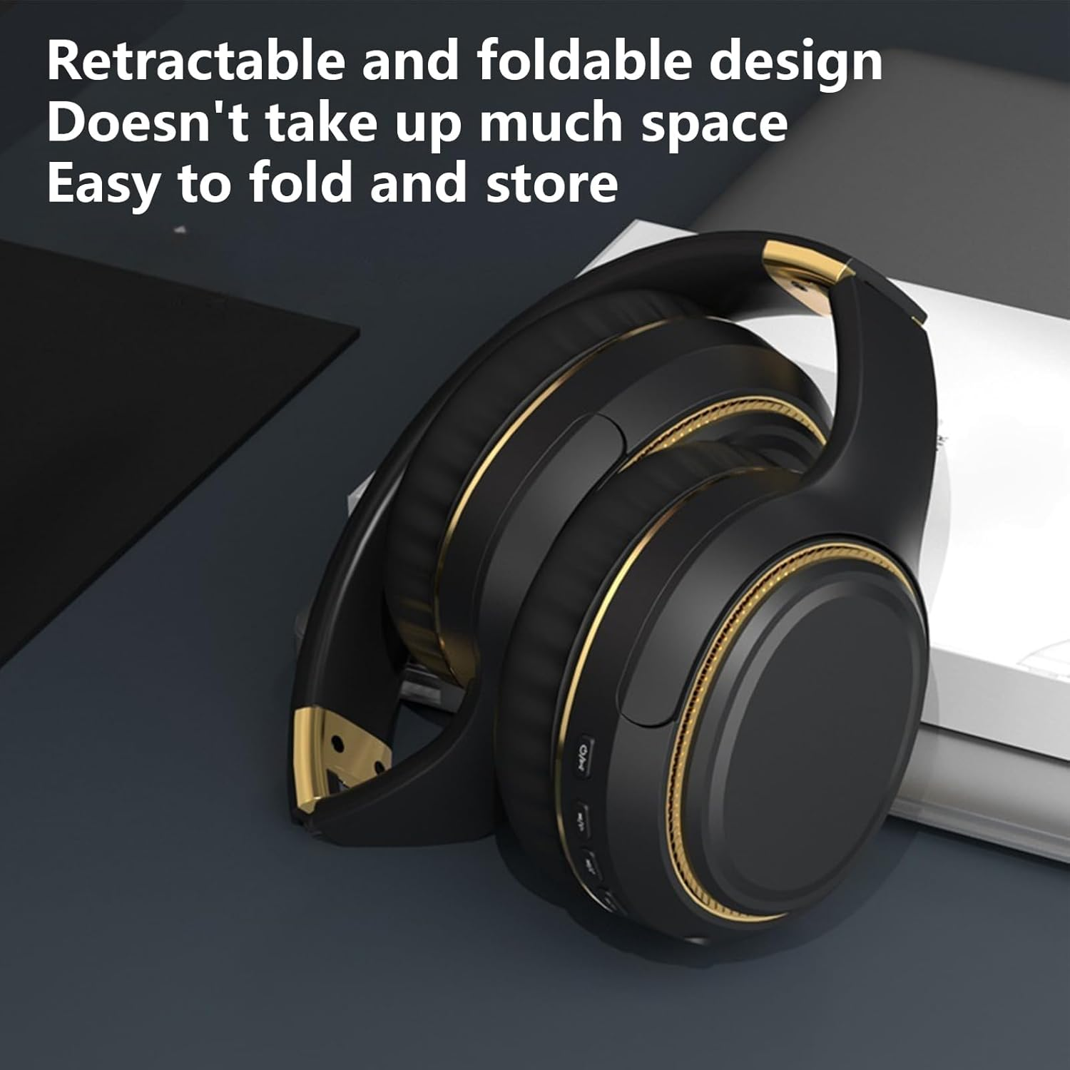 Headphones Wireless - Wireless Headset for Phone | Folding Bass Headphones with Stereo Sound and Mood Light for Workout Daily Commuting Work Travel Airplane image number 2