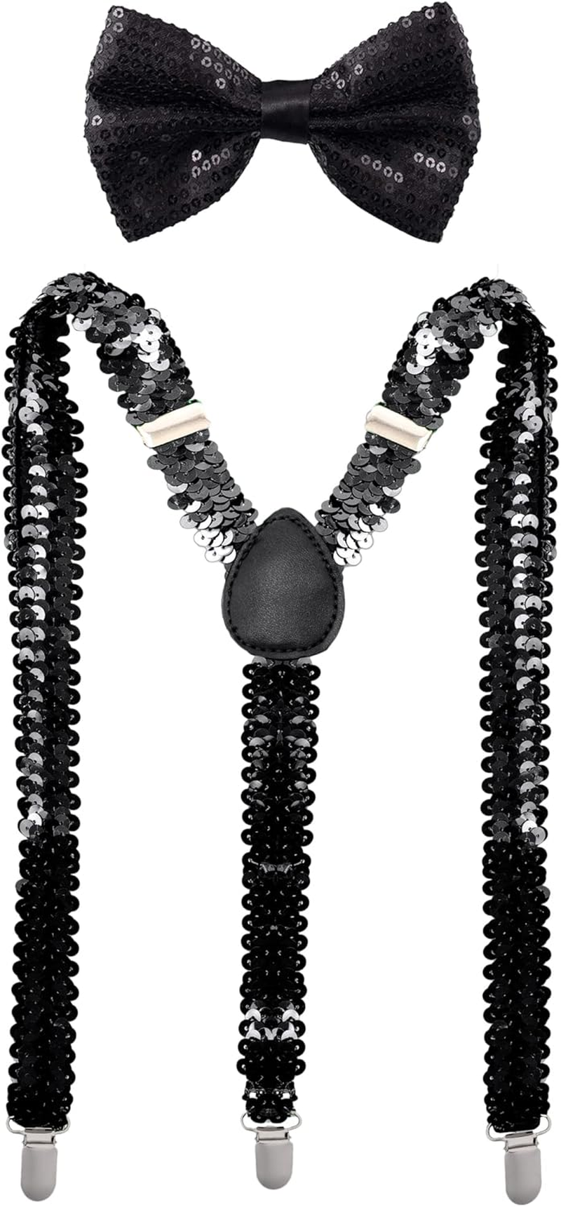 Man of Men - Premium Sequin Bow Tie & Suspenders Set