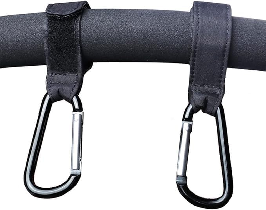 6Pcs Baby Pram Clips Premium Mommy Stroller Accessories with Large Carabiner and Velcro Hook for Diaper Bags and Stroller Organization image number 4