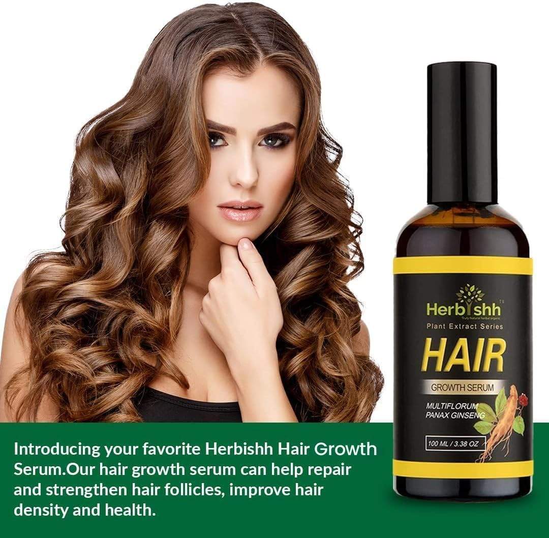 Herbishh Hair Serum &ndash; Natural Botanical Hair Vitalizer for Men and Women | Lightweight, Non-Greasy Serum for Healthy-Looking Hair and Scalp &ndash; Pack of 2 image number 3