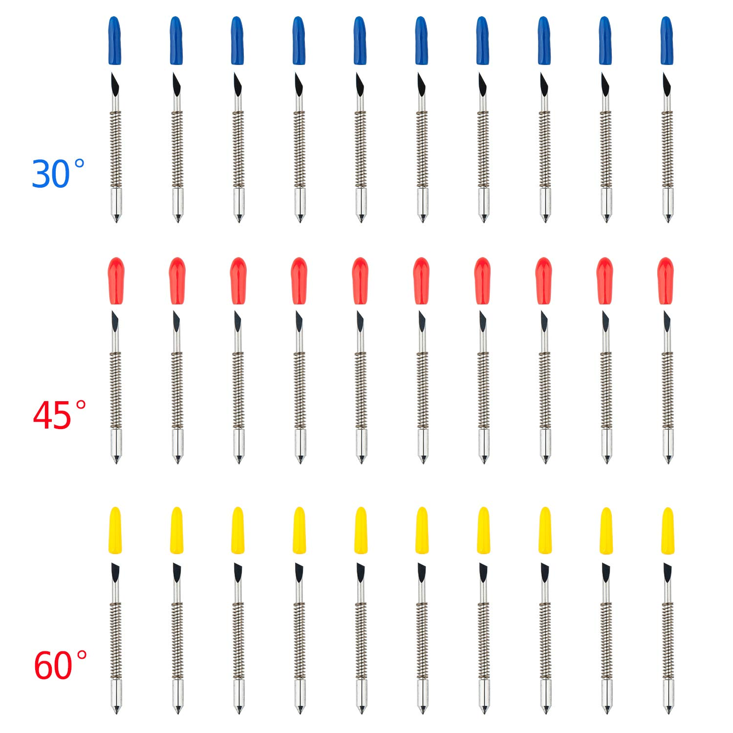 CB09 CB09U Blade Holder Base Compatible with Graphtec ， with 30 Pcs Cutting Blades (30/45/60 Degree) Holder Base for Silhouette Cameo 1 2 3/Portrait/Curio/Graphtec 6000/CE 5000-60 Plotter
