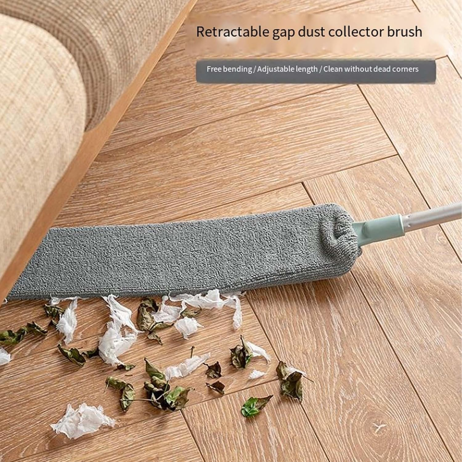 Retractable Gap Dust Cleaning Artifact, 2025 Upgrade Flexible Bendable Head Retractable Gap Dust Cleaner Brus, Washable Dusting Wand for under Furniture and Blinds (1PCS) - 1Pcs image number 2