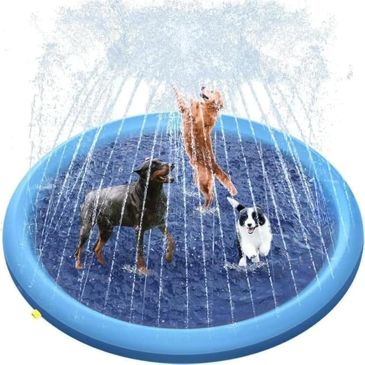 Splash Pad for Kids and Dogs, Non-Slip Sprinkler Pad Thicken Pool Summer Outdoor Water Toys, Backyard Fountain Play Mat for Baby Toddlers Boys Girls Pet(67Inch) image number 6