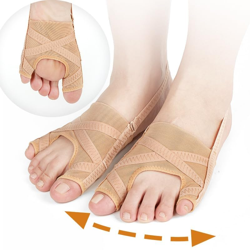 Bunion Corrector for Women and Men Big Toe and Tail Toe Pain Relief, Bunion Socks Wear with Shoes Splint Sleeve Spacer Separator Hammer Toe Corrector for Left and Right Foots (L) image number 2