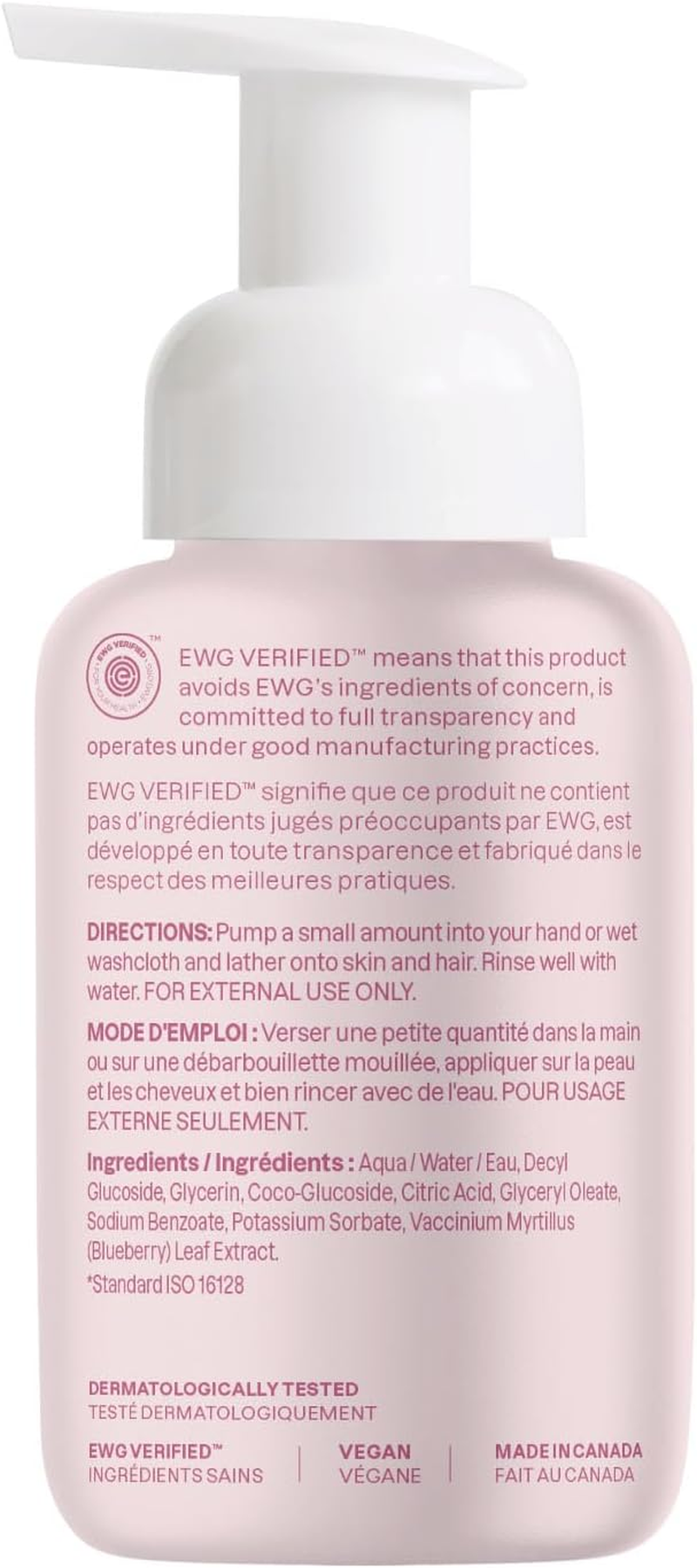 ATTITUDE Natural Baby 2-In-1 Hair and Body Foaming Wash, EWG Verified, Hypoallergenic, Fragrance Free, 10 Fluid Ounce (295 Ml) image number 4