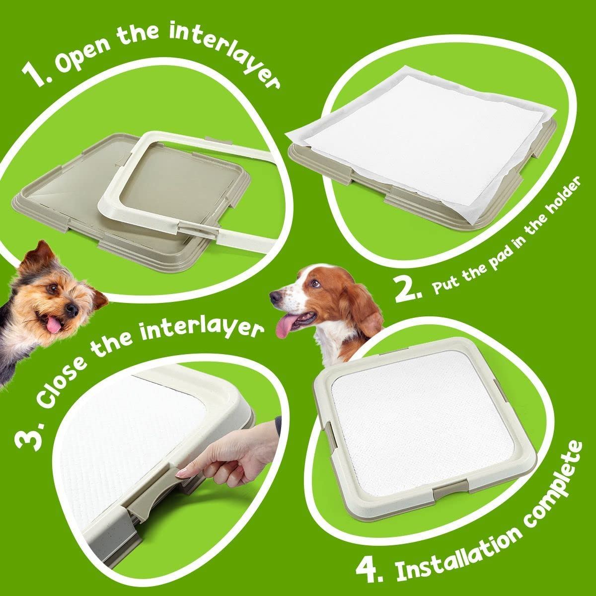 60X60Cm Pet Dog Training Pad Holder Tray Pet Pee Pads Indoor Puppy Potty Training Tray Portable Trainer image number 4