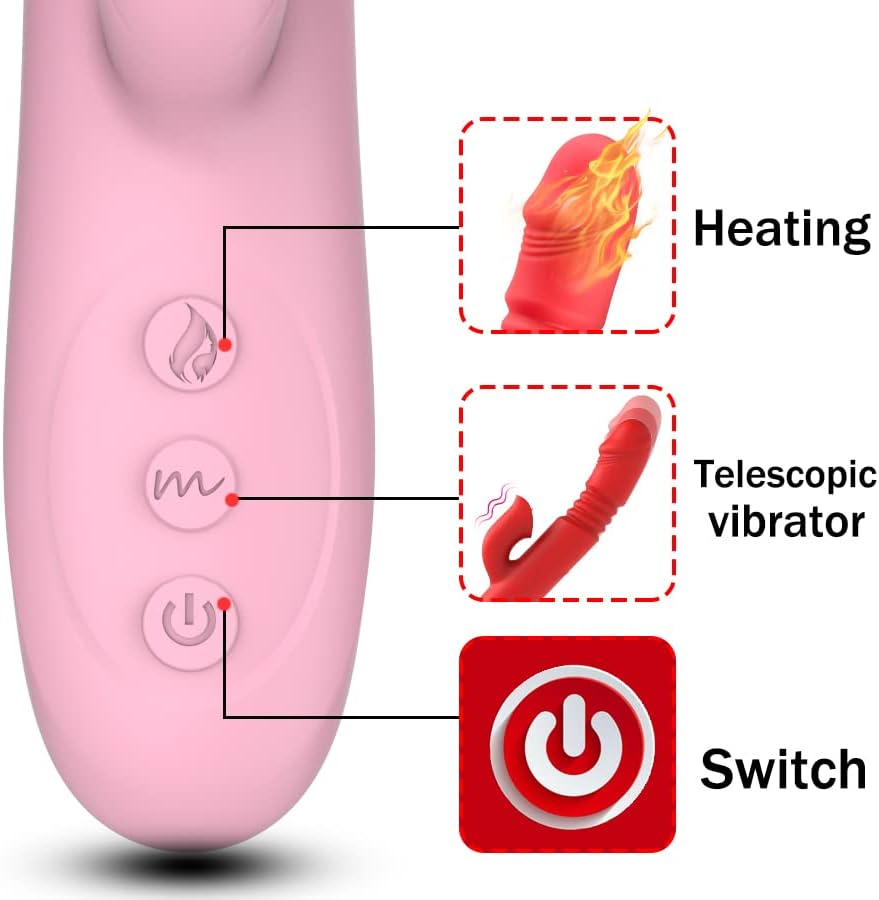 CTFIVING G Spot Sex Toy,2 in 1 Bullet G Spot Vibrator Wand for Clitoris Heating Function Waterproof Dildo Sex Toy with 6 Powerful Vibrations Dual Motor Stimulator for Women or Couple image number 1