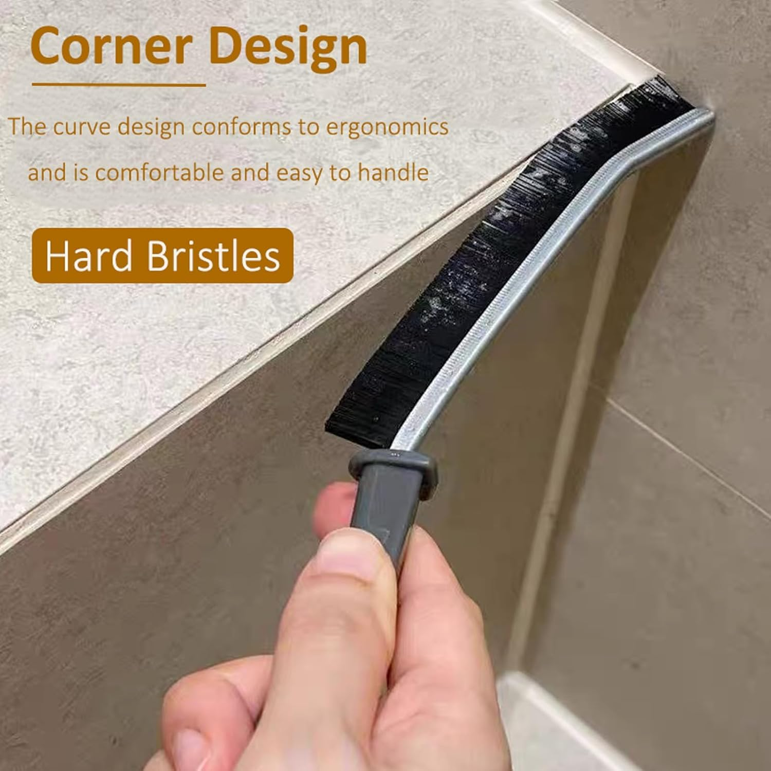 3Pcs Hard-Bristled Crevice Cleaning Brush Prime, Hard Bristles Crevice Gap Cleaning Brush, Grout Cleaner Brush for Showers, Bathroom, Multifunctional Groove Crevice Cleaning Brush Tools image number 4
