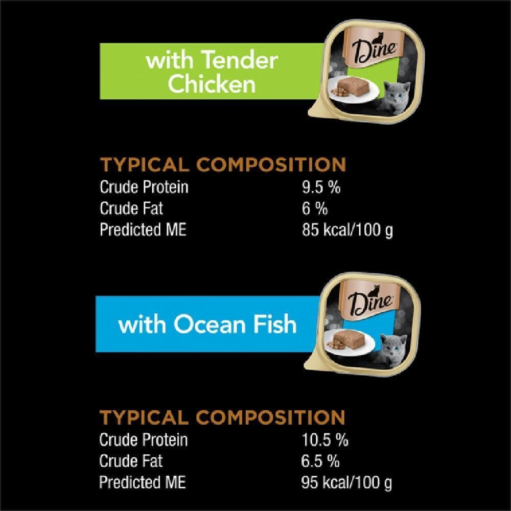 Dine Classic Collection Kitten Chicken with Ocean Fish Wet Cat Food 85 G (Pack of 28) image number 3