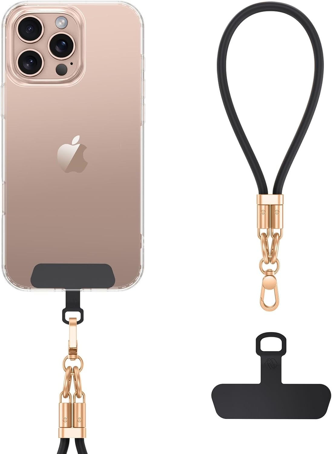 DUEDUE for Universal Silicone Phone Lanyard, Crossbody Phone Strap for Neck Adjustable Wrist Straps as Phone Grip Compatible with Most Phone Cases Cover