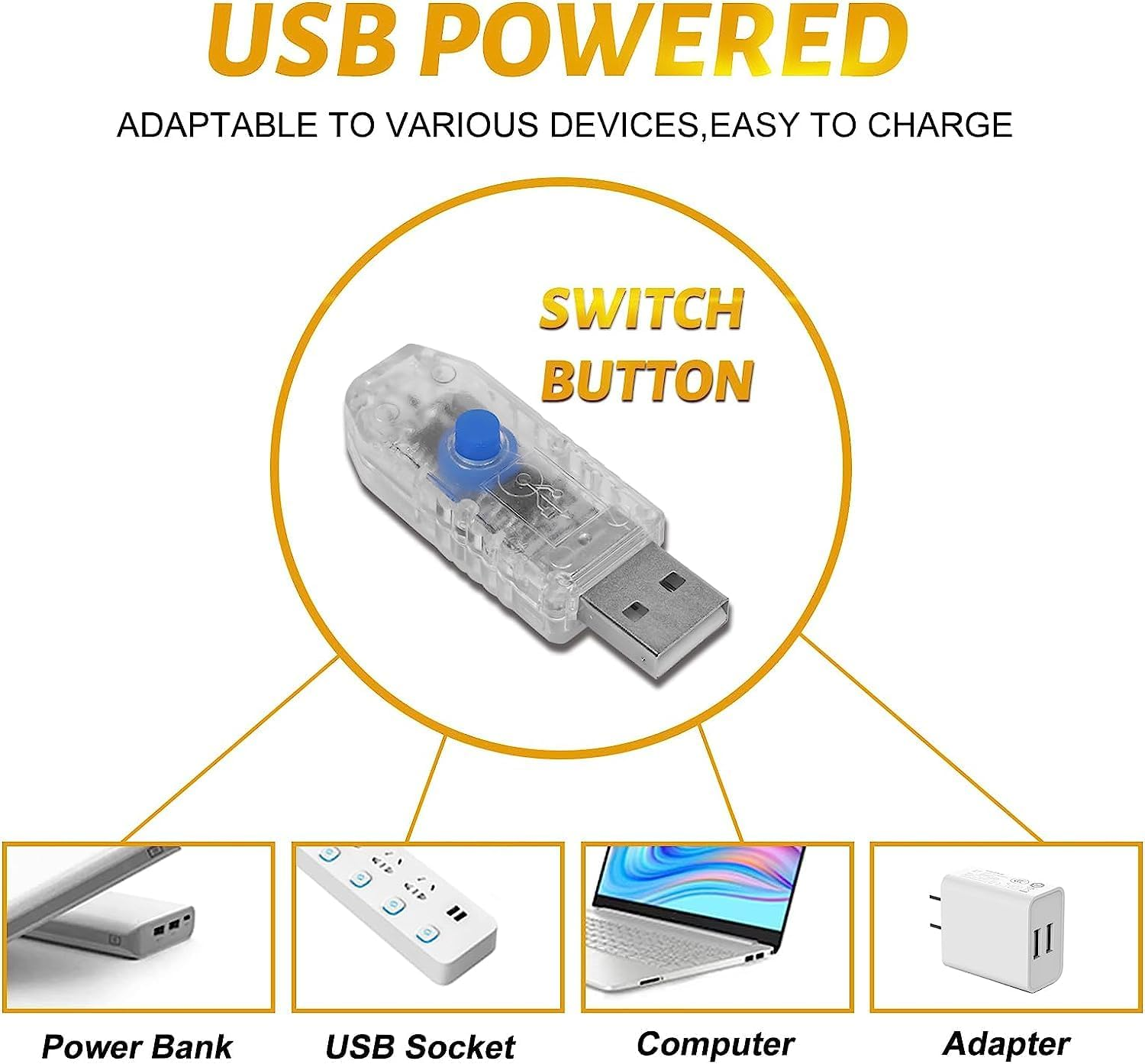 Clearhill 2Pack USB Fairy Lights with Remote Control, 20Ft/6M 200LED Color Firecracker Cluster Lights, 8 Modes, Waterproof Copper Wire String Lights for Bedroom, Wedding, DIY, Garden Decor image number 4