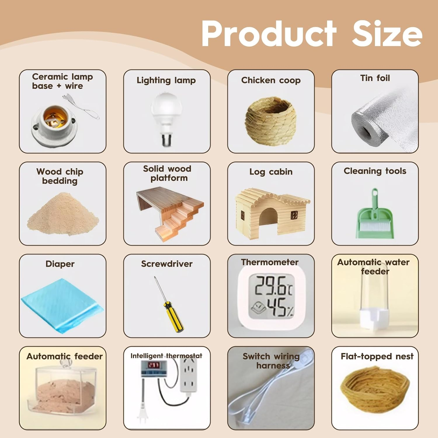 HOOMFIT Chicken Brooder Box Kit,Wooden Brooder Box with 2 Openable Doors, Acrylic Panels, and Top Opening-Ideal for Chicks, Ducks, Quail,Hamsters and Small Animal (80Cm&times;40Cm&times;40Cm) image number 1