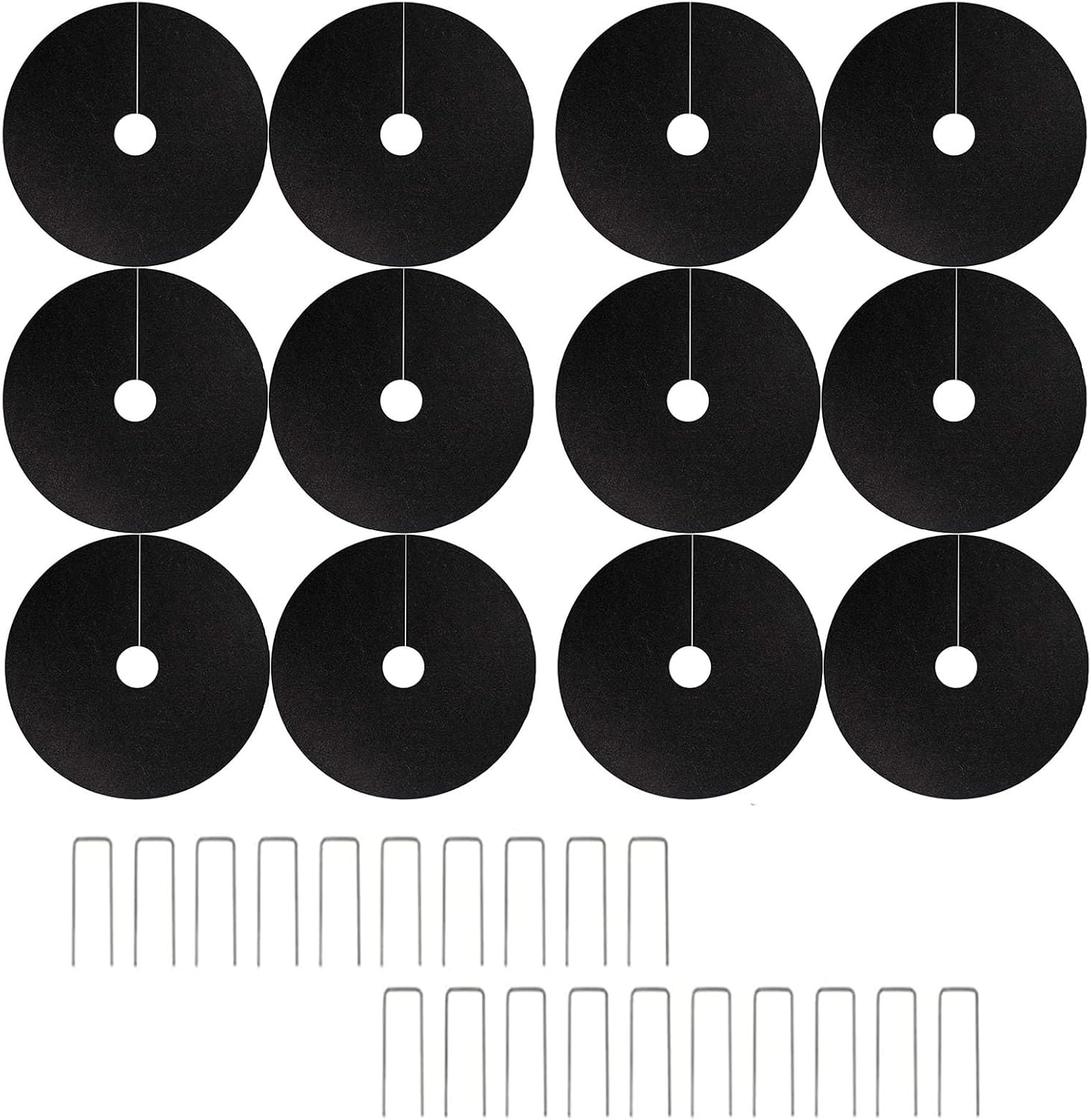 Fabric Tree Mulch Rings, 12 Pcs 62Cm Non-Woven Weed Barrier Mats, Thickened Tree Mulch Ring Fabric,Degradable Mulch for Landscaping, Garden Bed, Garden Edging(Black) image number 6