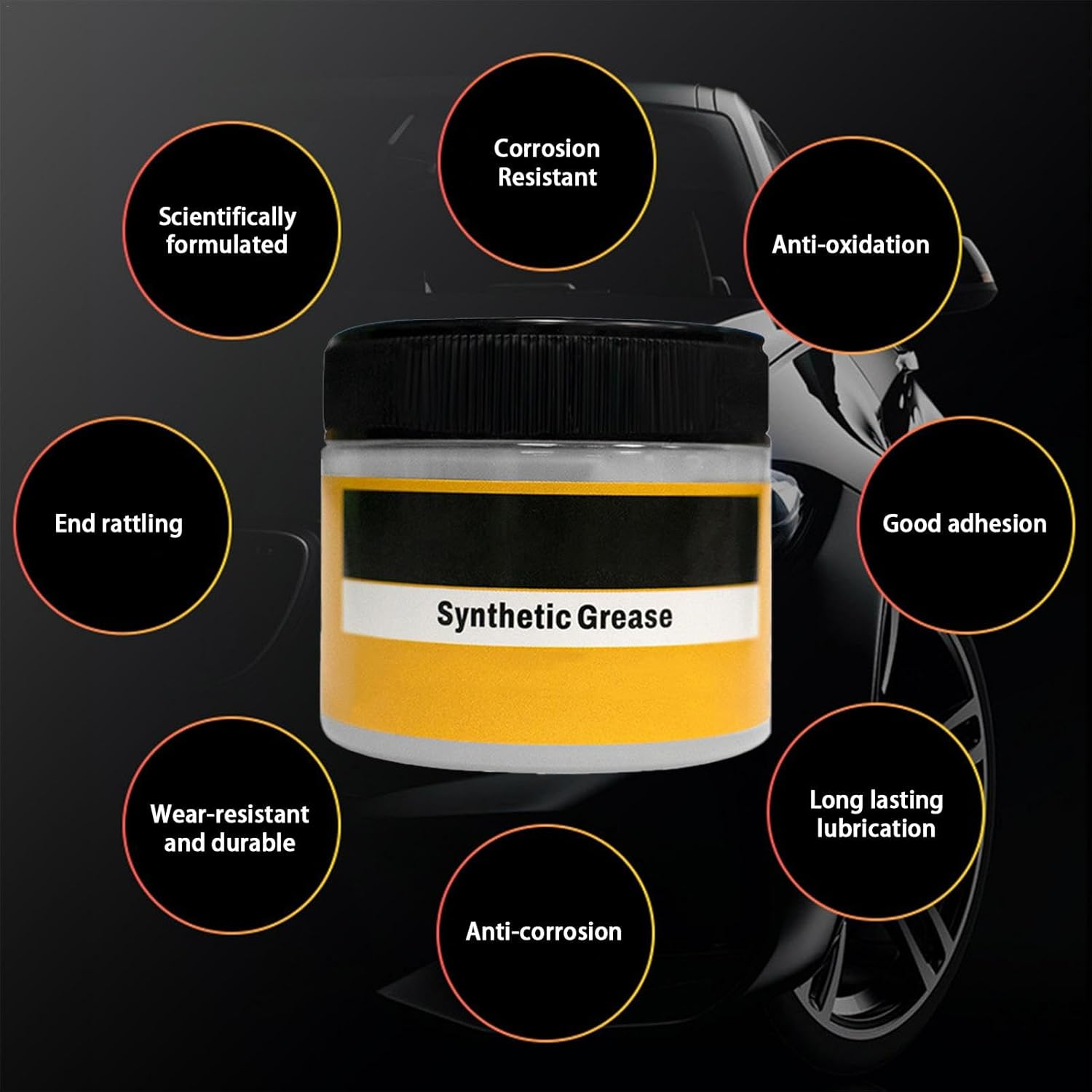 Car Door Hinge Grease, 100G Automotive Door Grease, Trailer Hitch Ball Lubricant Waterproof Grease for Trailer Garage Marine Machine image number 1