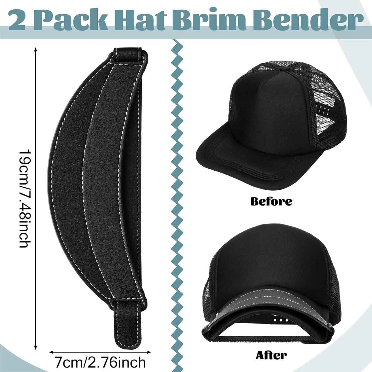 Shpuuyy Baseball Caps Brim Bender - Adjustable Hat Brim Shaper and Tool,Curved Shaper Caps Shape Keeper, Hat Bands for Men Women Girls Boys image number 3