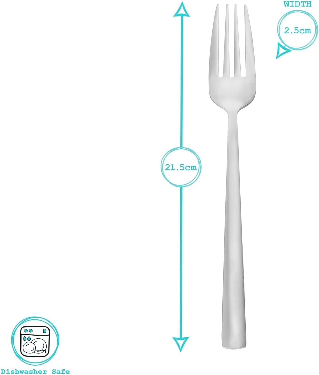 Argon Tableware Tondo Stainless Steel Dinner Forks - 21.5Cm - Pack of 6 - Silver Dining Forks High Polished Metal Dishwasher Safe 6-Piece Table Cutlery Set image number 2