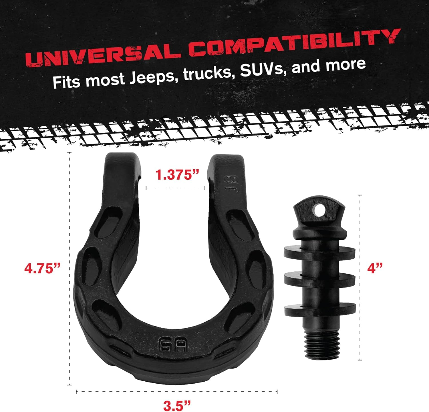 Gearamerica Mega Shackles | Matte Black (2PK) image number 6