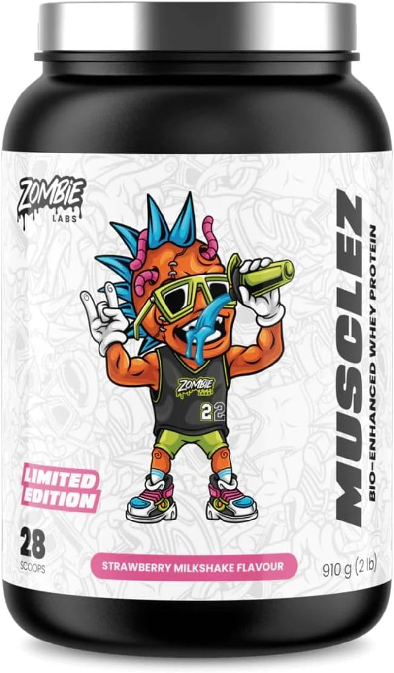 Zombie Labs Musclez Whey Protein 28 Serves Strawberry Milkshake image number 4