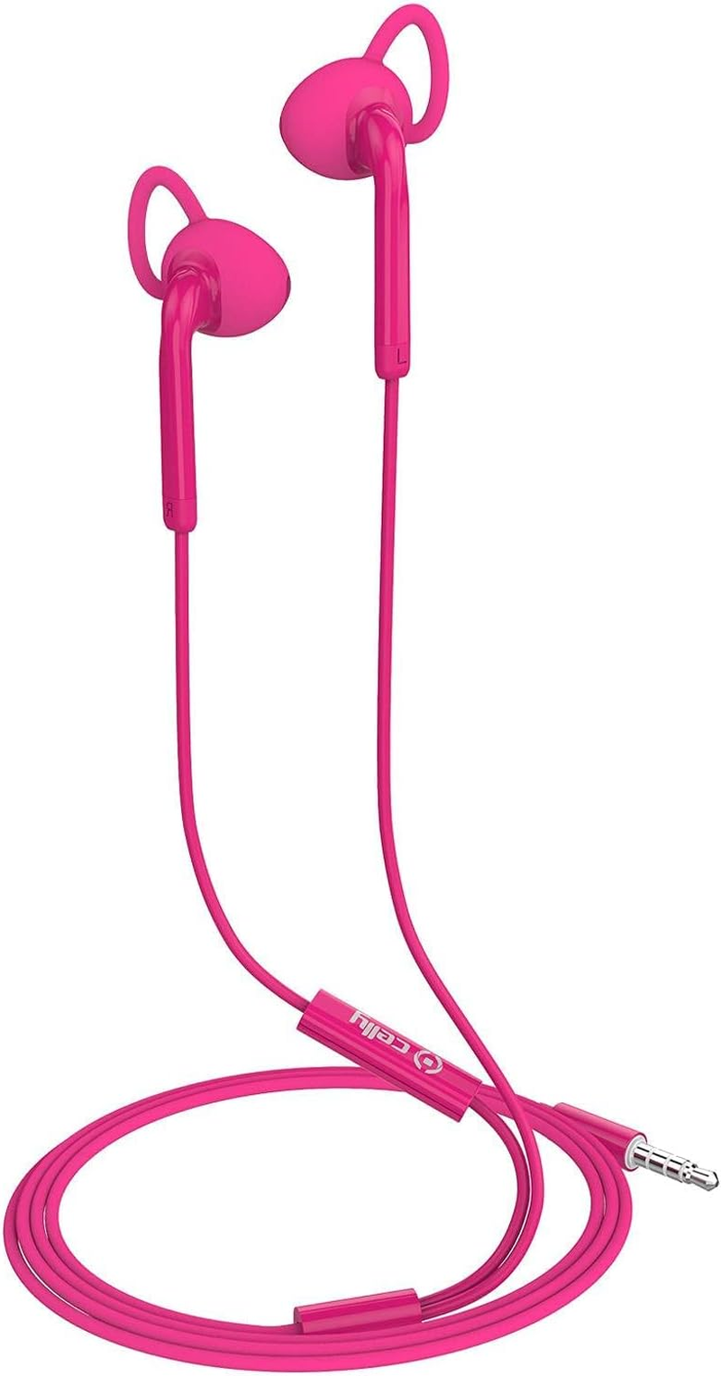 Celly-Stereo Headphones 3.5 Mm Active Pink image number 1
