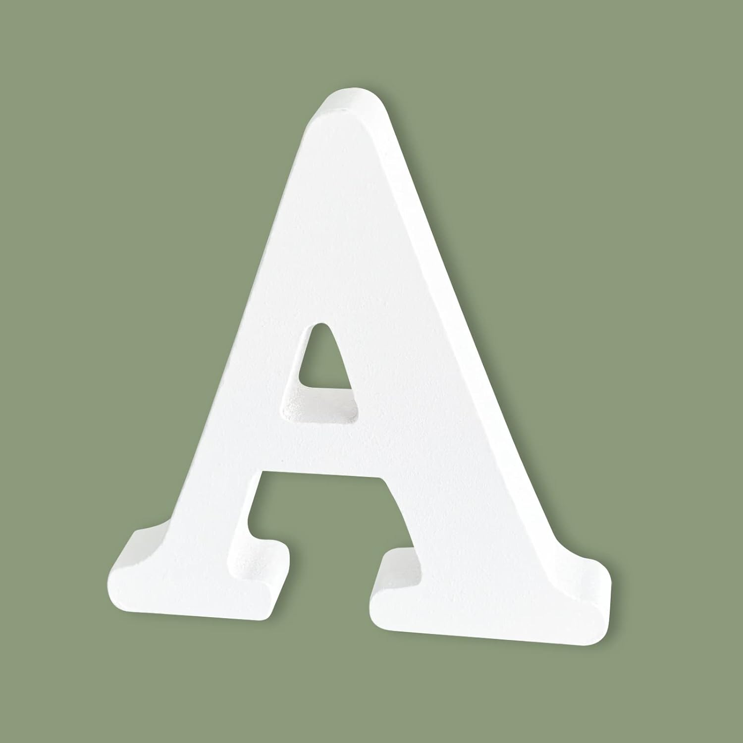 4 Inch Wood Letters, Unfinished Wooden Letters for Crafts, White Marquee Alphabet Letters for Wedding Birthday Party (Letter A) image number 1