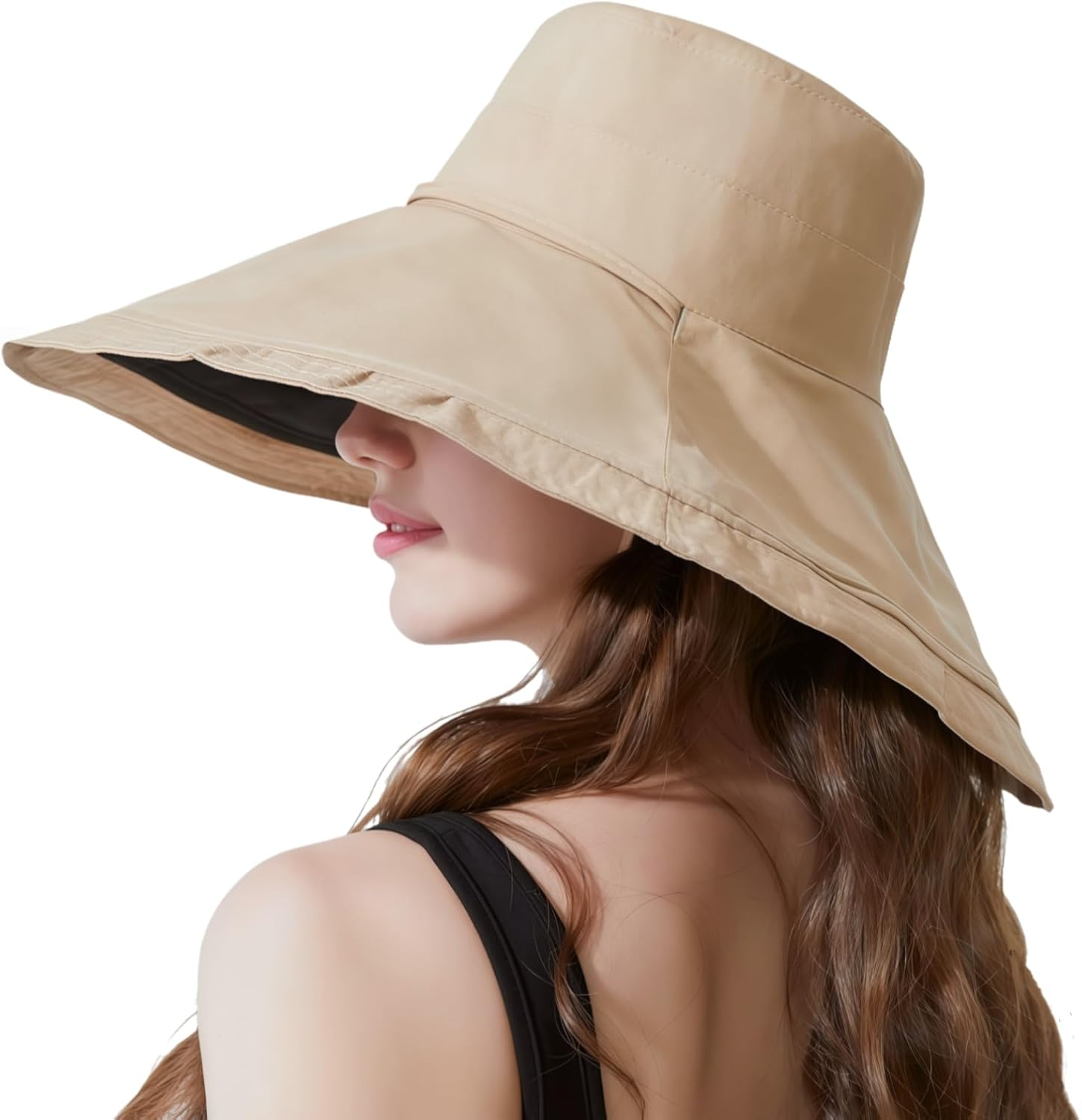 RARITYUS Women&rsquo;S Reversible Large Sun Hats 6.7&rsquo;&rsquo; Extra Wide Bucket Hat UPF50+ Sun Protection Summer Beach Hats