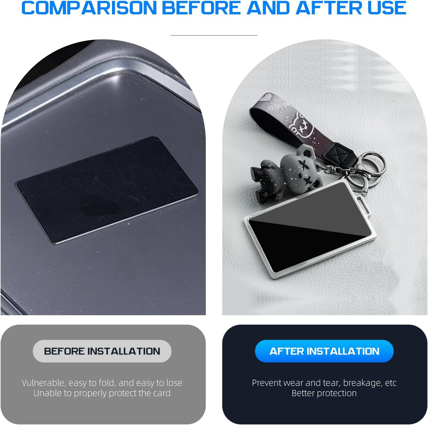 For Tesla Key Card Holder TPU Car Key Fob Cover Protector Case with Bear Pendant for Model 3/Y/S/X Accessories image number 6