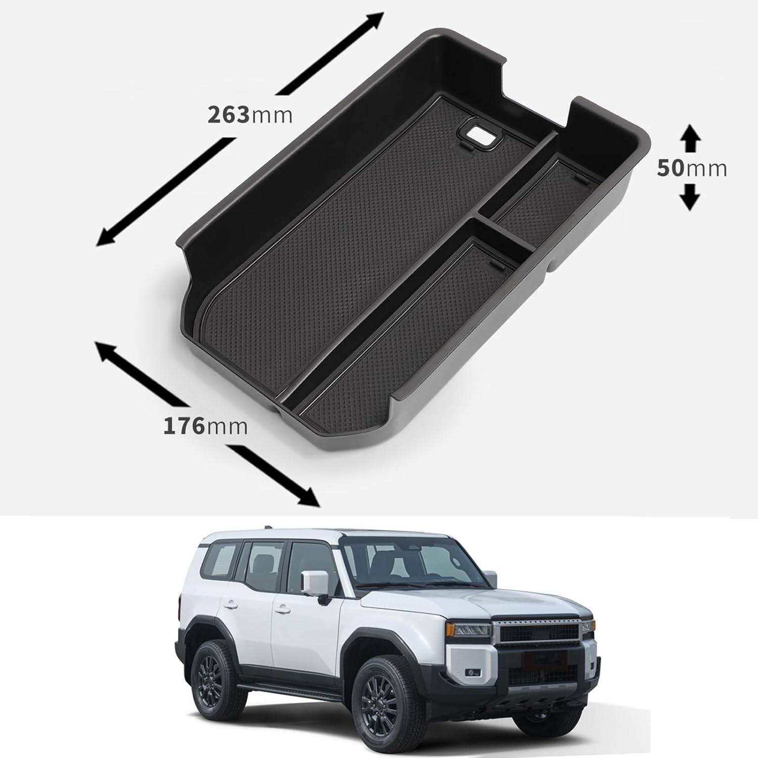 Centre Console Armrest Organizer Tray Compatible with To-Yota Land Cruiser Prado 250 J250 LC250, Console Armrest Storage Box for 2024-2025 Land Cruiser Prado 250 Series (Not Fit Cool Box) image number 4
