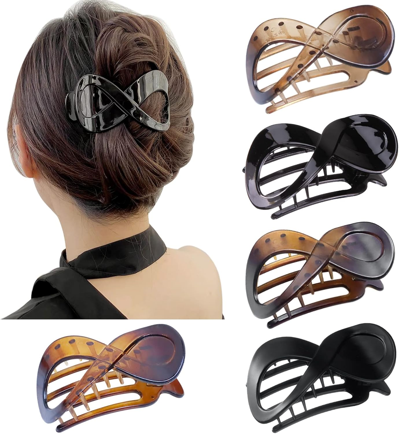 Kavya 5 Pcs Hair Claw Clip Hair Clips for Thick Hair Women, Non-Slip Hair Claws Large Hair Clip, Vintage Hair Accessories for Women and Girls image number 6