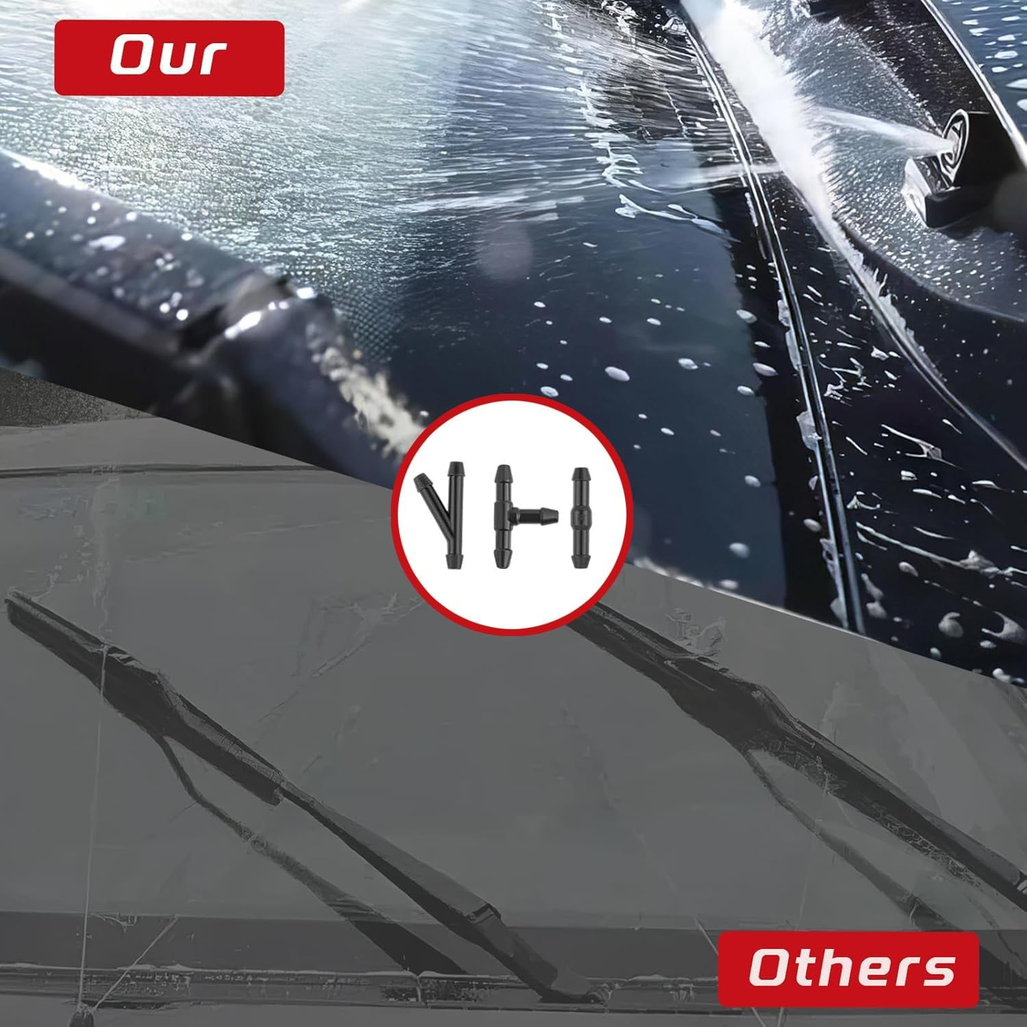 Windshield Washer Hose Connector Kit 60-Piece - Universal 16Mm (5/8 Inch) 3-Way Y, Straight & T-Type Couplers for Car Auto Vehicle Repair, Durable Plastic Fittings image number 5