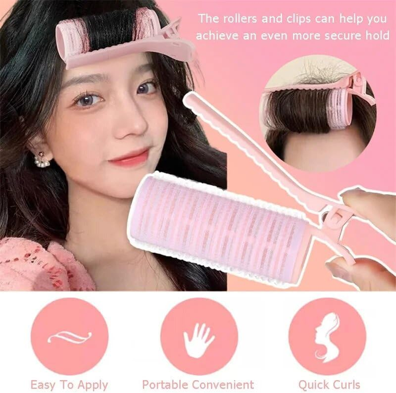 Hair Root Volume Clip Bangs Hair Roller Instant Rooting Clips, 4Pcs Volumizing Curling Hair-Clips, Hair Curler Instant Curly Hair Rooting Clip, Volumizing Root Clips for Curling