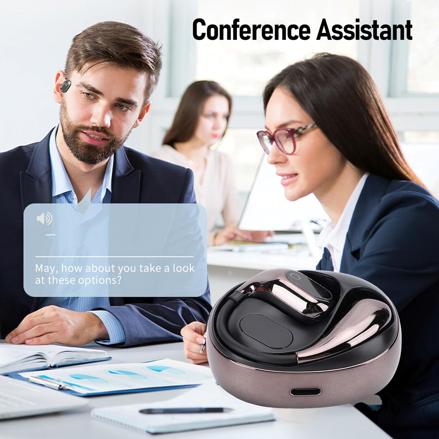 Plyisty - Translation Earphones, 4 Modes 80 Languages for AI Translator - Earphones, Wireless Translation Earphones (Black)