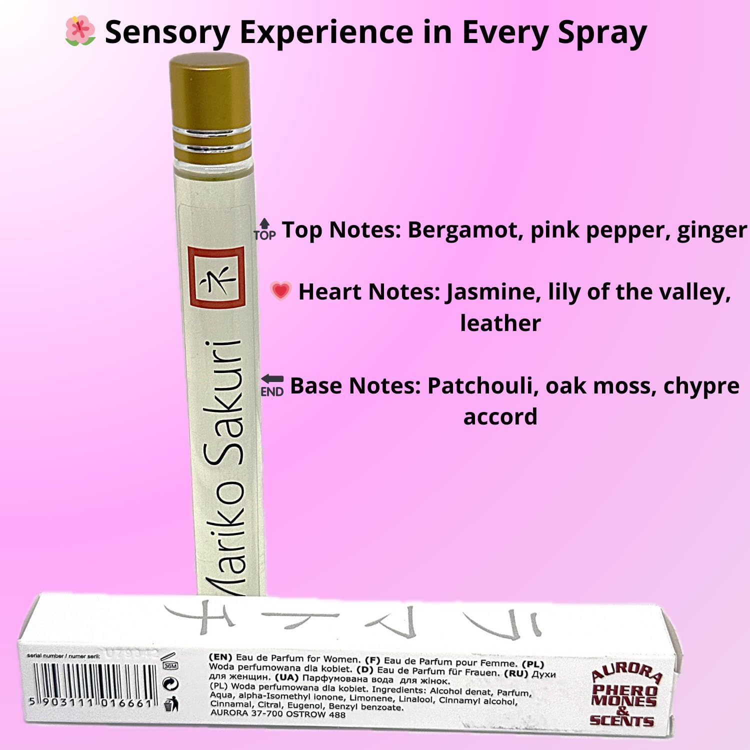 Mariko Sakuri Japanese Roll-On Perfume for Women &ndash; Luxury Asian Fragrance with Jasmine, Patchouli, Bergamot & Oakmoss &ndash; Elegant, Spicy, Sensual Scent &ndash; Inspired by Eastern Sophistication 15Ml