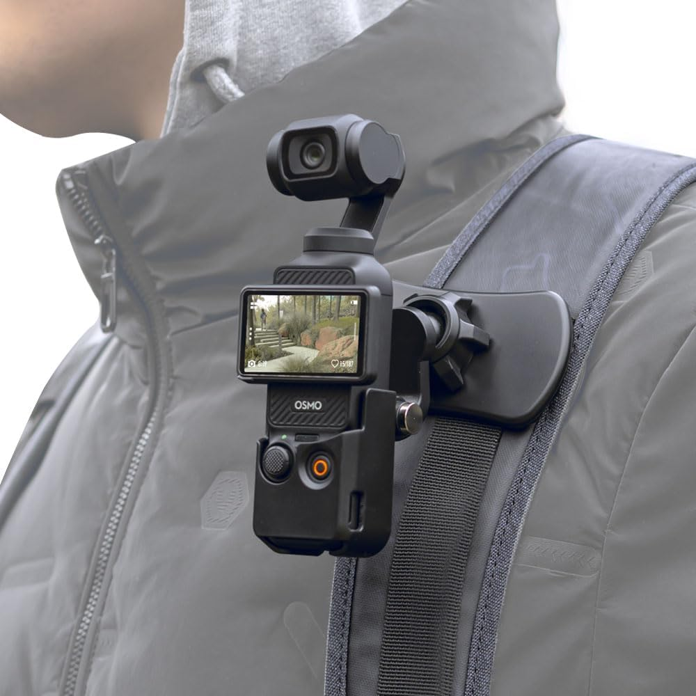 SUREWO 360&deg; Rotation Backpack Strap Mount,Quick Clip Mount with Expand Frame Compatible with DJI Osmo Pocket 3