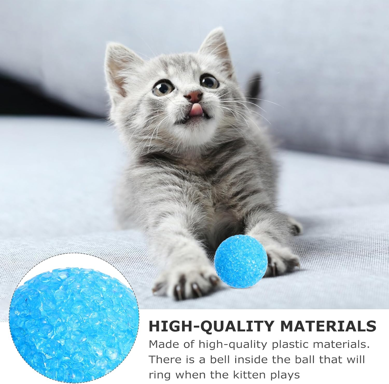 ULTECHNOVO 6 Pieces Busy Game Play Funny Assorted Ball Colour Plastic Pet Your Holds for Bells Random with Cat Exercise a and Bell Toy Toy Kitten image number 6