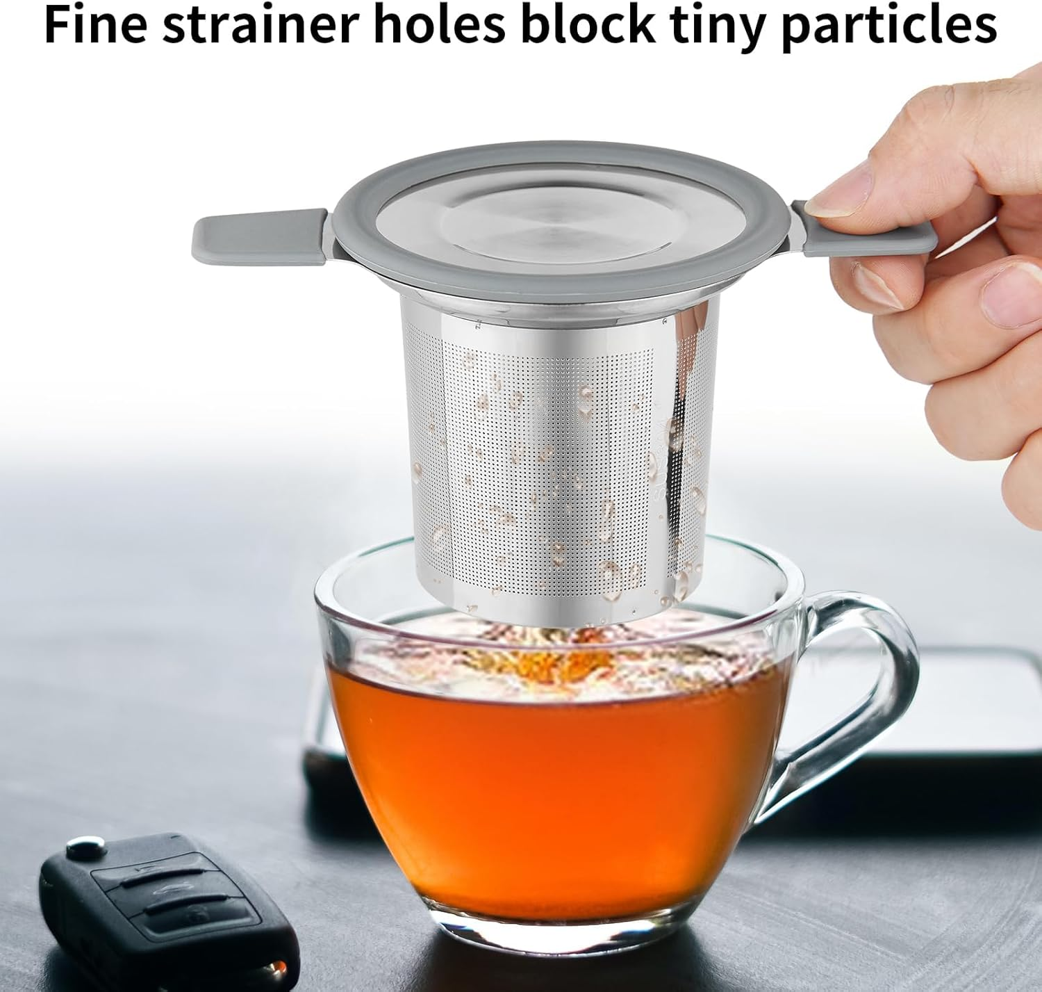 Stainless Steel Tea Infuser Strainer, Double Handles, Fine Mesh Filter, 13.8 Cm image number 1