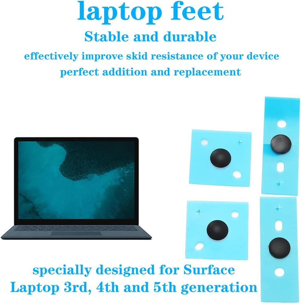 WESAPPINC Laptop Rubber Feet Replacement for Microsoft Surface Laptop 3Rd/4Th/5Th Generation anti Slip Laptop Foot Pads (Black) - Black image number 5