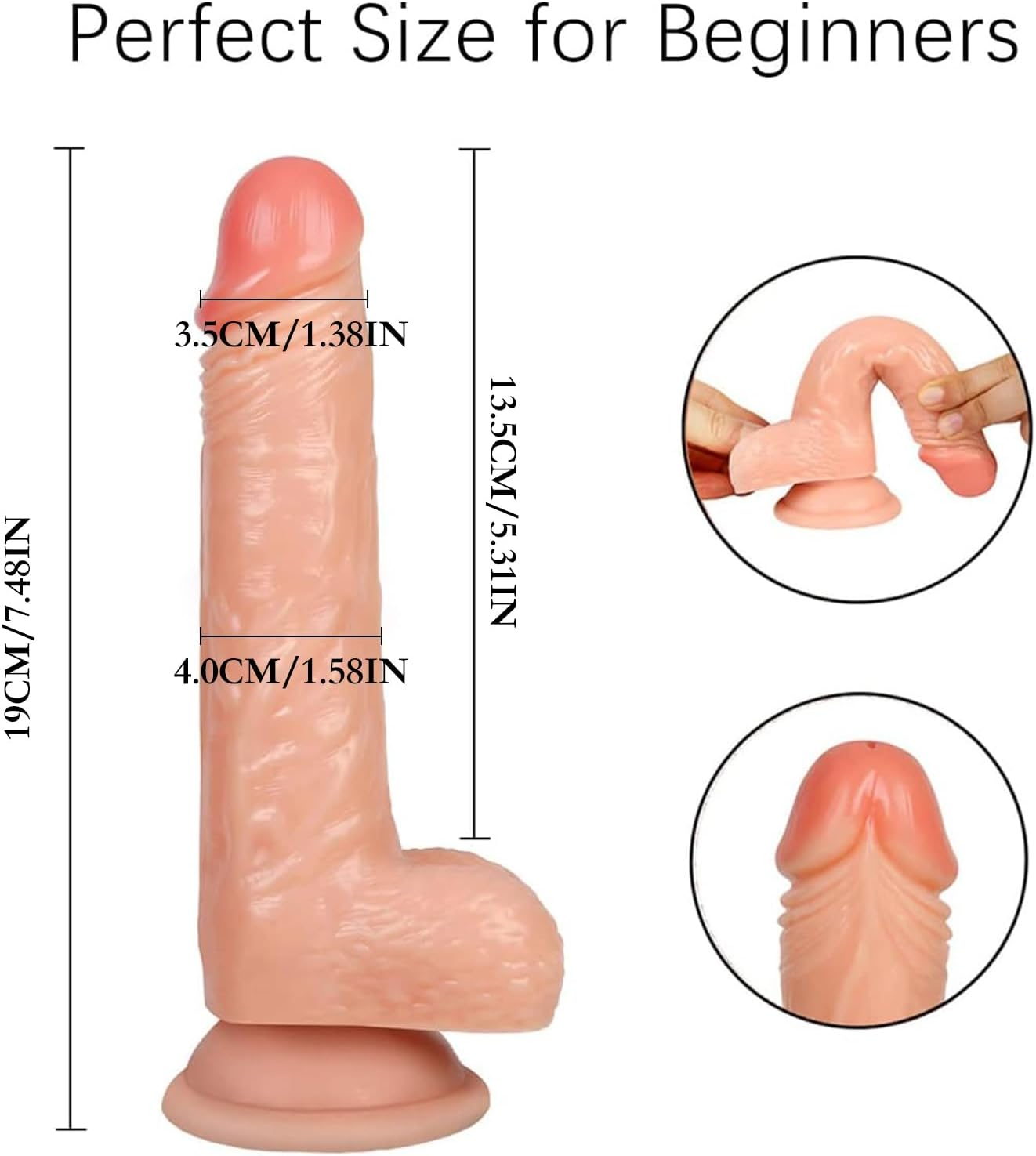 Strap on Dildo Harness for Pegging, Adjustable Sex Harness with Realistic Anal Silicone Dildo Penis G-Spot Stimulator Sex Toys for Women Lesbian Couple (Skin) image number 1