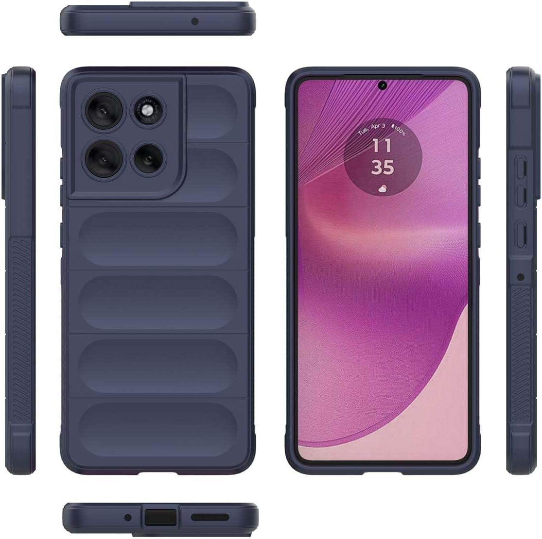 GOKEN Case for Motorola Moto G86 Power, Flexible Soft Silicone Cover with Anti-Slip Grip, Shockproof Protection, and Sleek Pure Colour Design -Dark Blue