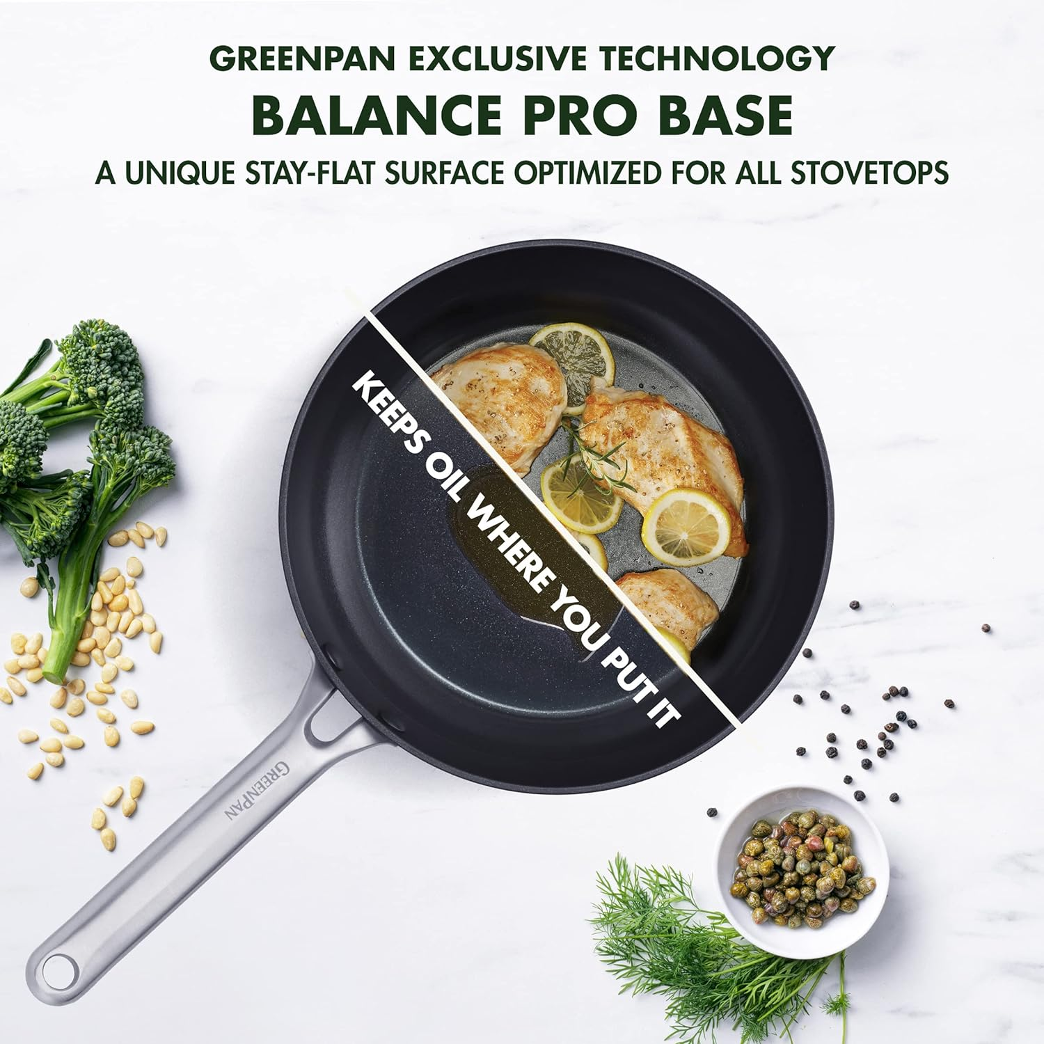 Greenpan Omega Hard Anodized Advanced Healthy Ceramic Nonstick, 11" Frying Pan Skillet, Anti-Warping Induction Base, Dishwasher Safe, Oven & Broiler Safe, Black image number 1