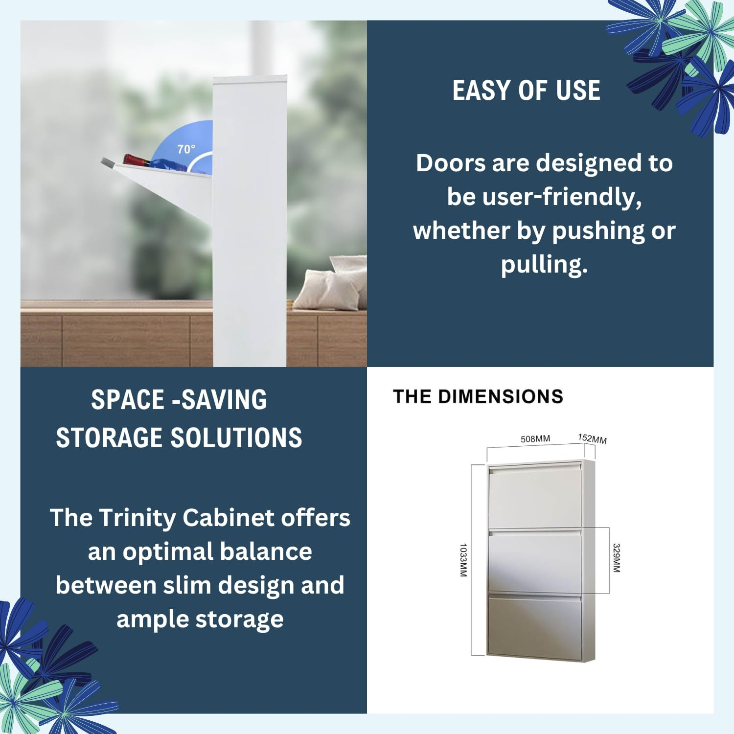 Shoe Cabinet with 3 Flip Drawers - Slim Shoe Storage Cabinet for Bedroom Hallway Home Decor - Entryway Shoe Cabinet Storage, Durable & Long Lasting Shoe Rack Storage (Light Grey)