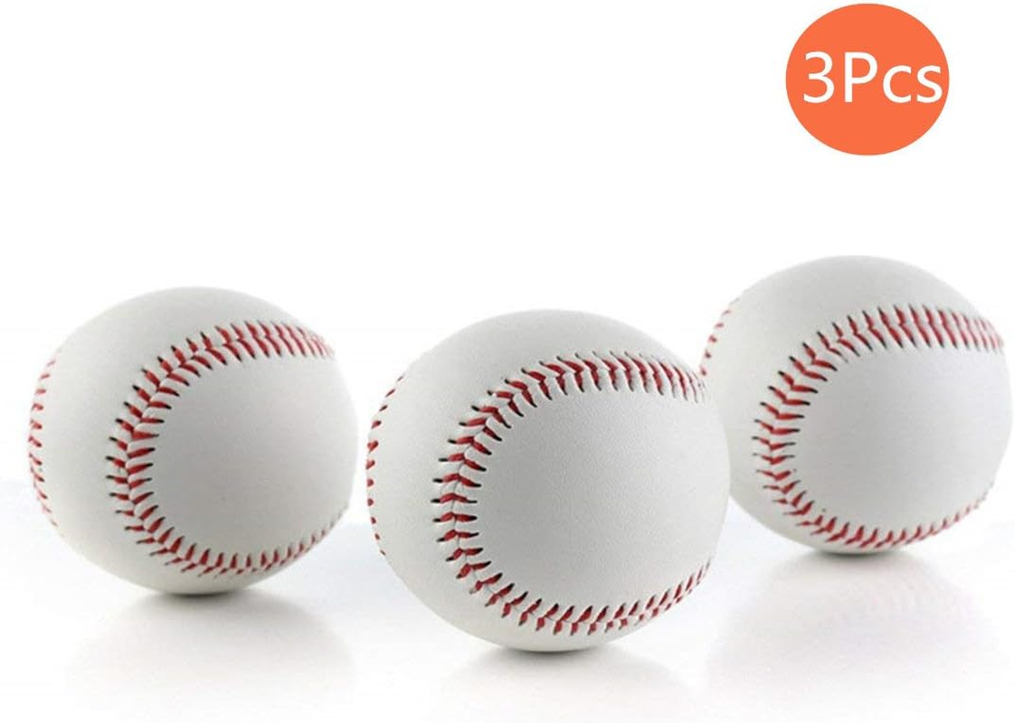 CZ-XING 9" Inch Handmade Baseballs PVC Upper Rubber Inner Soft & Hard Baseball Softball Balls for Training Exercise 3Pcs image number 2