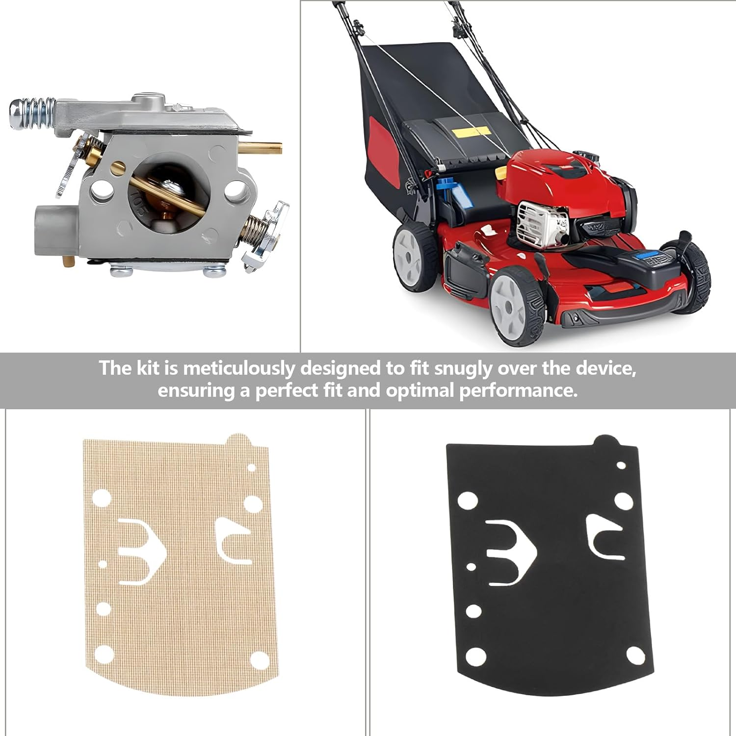 YINETTECH 1 Set Lawn Mower Carb Rebuild Kit Compatible with Walbro WB37 K10-WB WB-2 WB-3 WB-5 WB-26 Compatible with Paramotor Compatible with Husqvarna image number 6