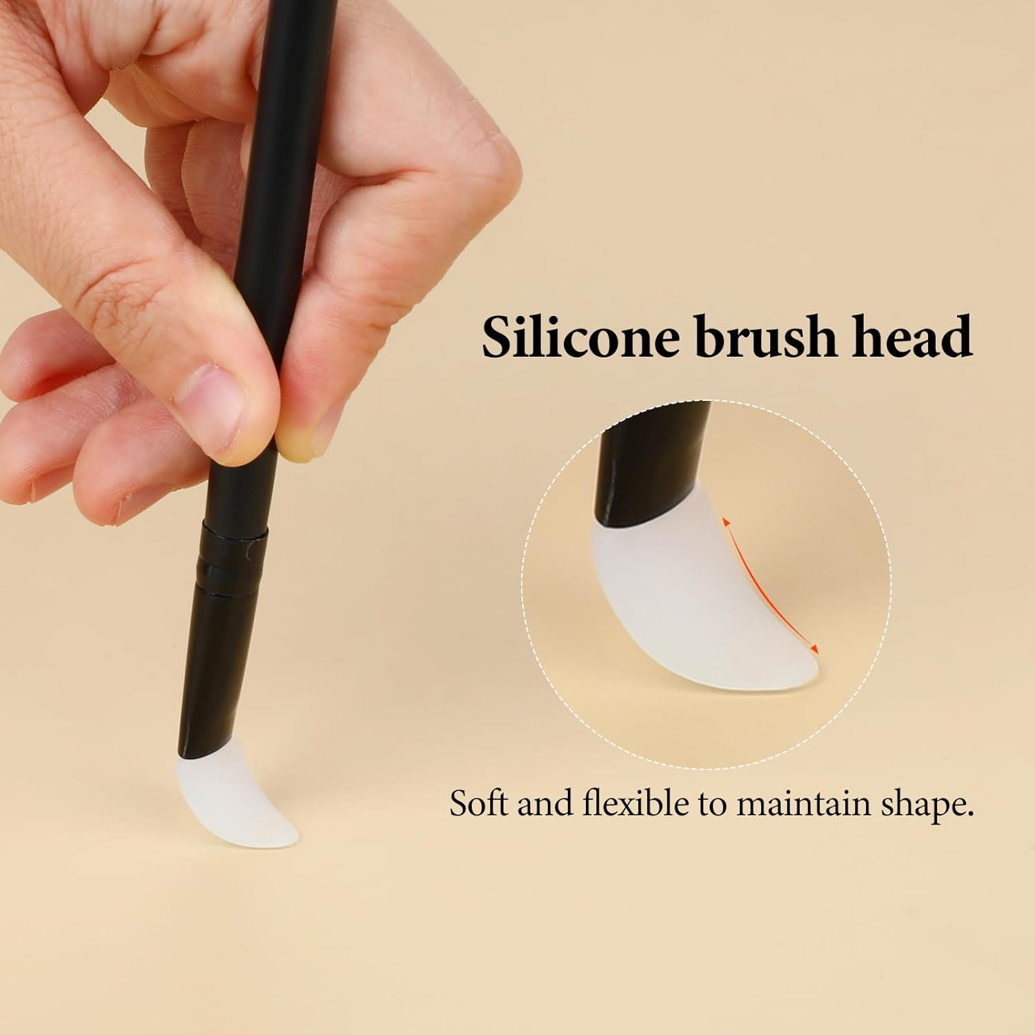 3 Pcs Silicone Shadow Brush Eyeshadow Applicators Eyeshadow Brush Lip Mask Makeup Brushes for Liquid Eye Shadow Applying Cream image number 4