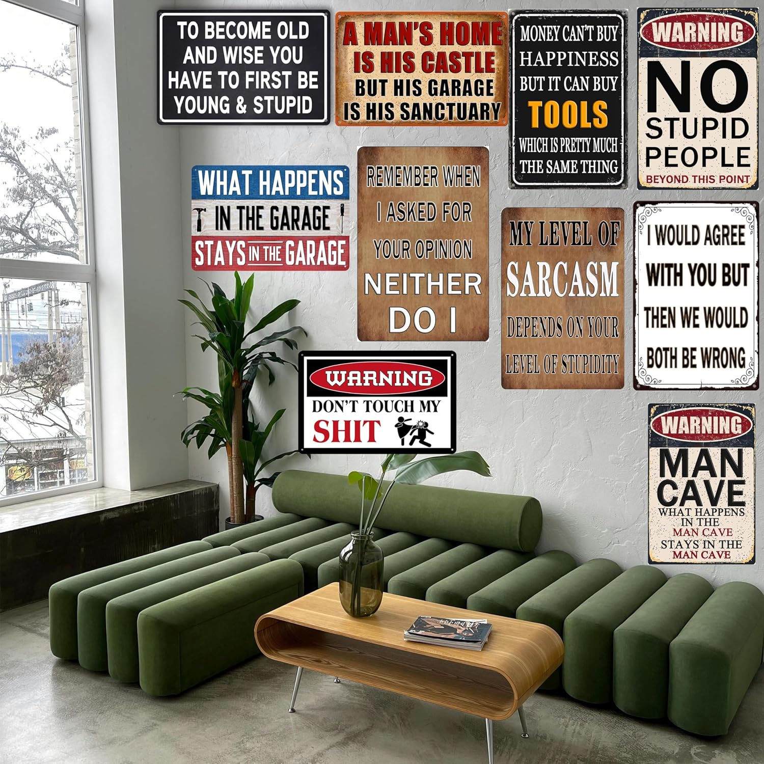 Funny Sarcastic Metal Tin Sign Funny Signs for Bedroom Man Cave Decor for Men Garage Cool Stuff for Your Room Boys My Level of Sarcasm Depends on Your Level of Stupidity Sign Bar Shop Signs 8X12 Inch